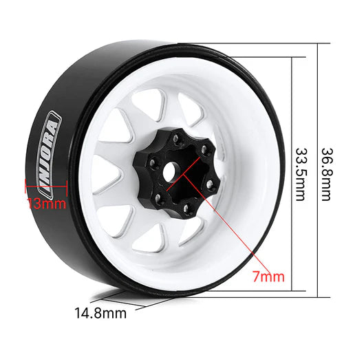 1.3インチ スタンプスチールホイール - 4.05mmオフセット 1/24 1/18 RCクローラー用 (W1312) YQW-1312BK 各色