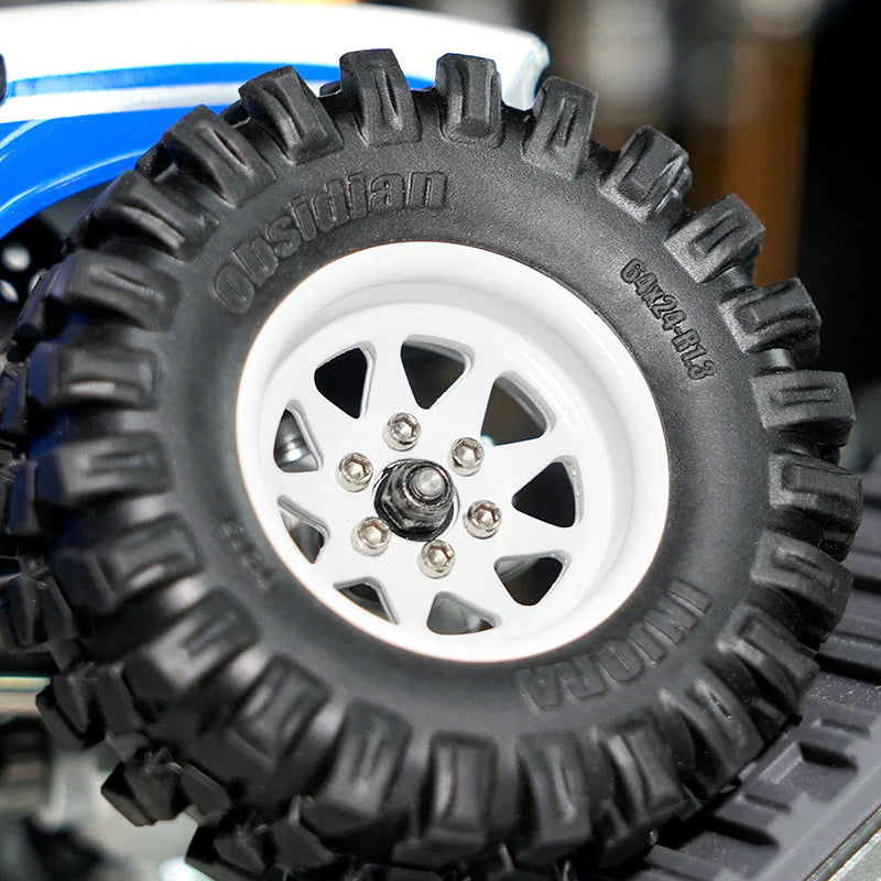 1.3インチ スタンプスチールホイール - 4.05mmオフセット 1/24 1/18 RCクローラー用 (W1312) YQW-1312BK 各色