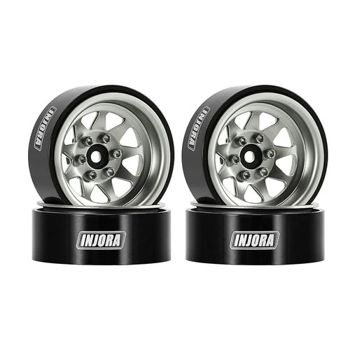 1.3インチ スタンプスチールホイール - 4.05mmオフセット 1/24 1/18 RCクローラー用 (W1312) YQW-1312BK 各色