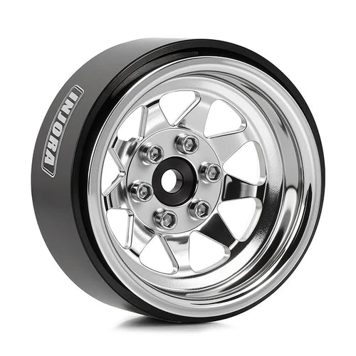 1.3インチ スタンプスチールホイール - 4.05mmオフセット 1/24 1/18 RCクローラー用 (W1312) YQW-1312BK 各色