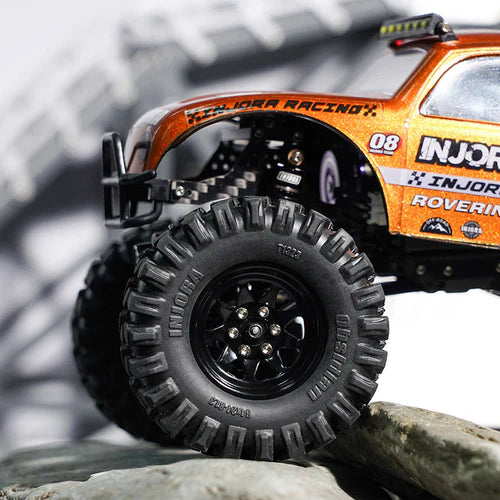 1.3インチ スタンプスチールホイール - 4.05mmオフセット 1/24 1/18 RCクローラー用 (W1312) YQW-1312BK 各色