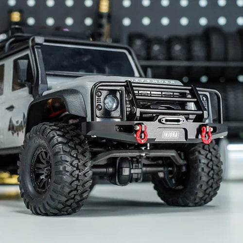 1/18 TRX4Mディフェンダー用 CNCアルミフロントリアバンパー（ライト付き）
