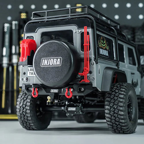 1/18 TRX4Mディフェンダー用 CNCアルミフロントリアバンパー（ライト付き）