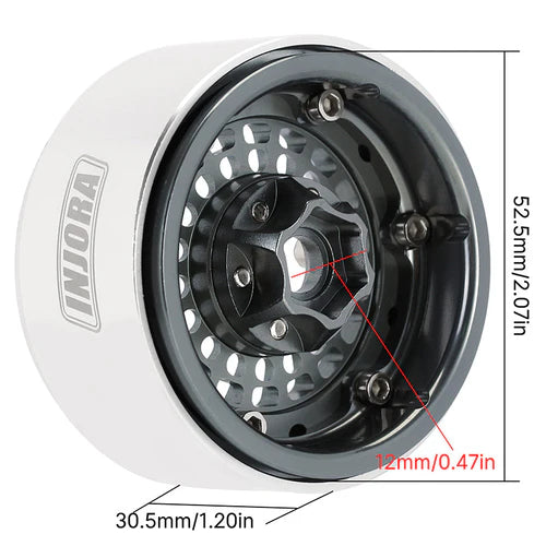 1/10 RCクローラー用　タービン 1.9インチ アルミビードロックホイール オフセット -10mm (4本)