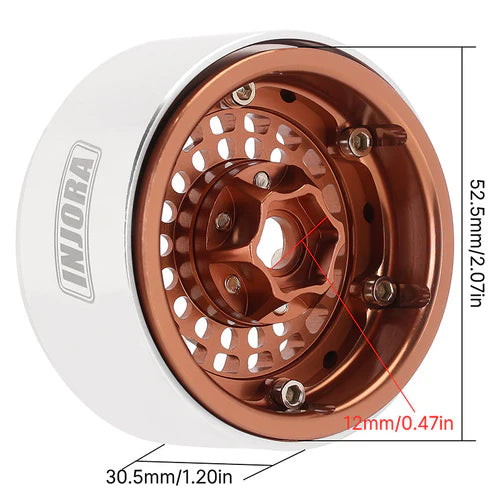 1/10 RCクローラー用　タービン 1.9インチ アルミビードロックホイール オフセット -10mm (4本)