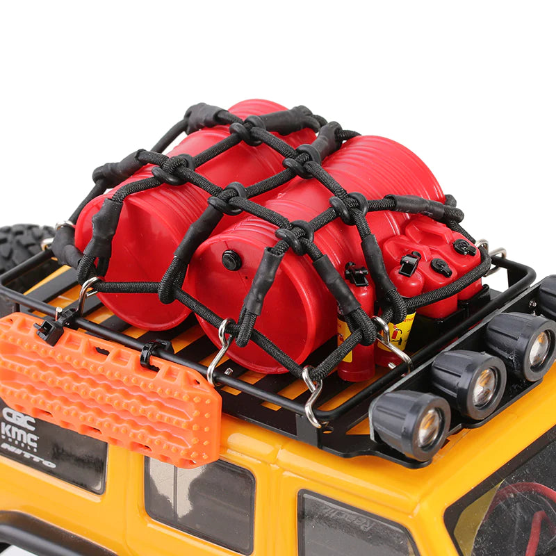 ラジコン用クローラー障害物4点セット 1/18 1/24 WPL RC 等 1/18 1/24 RC クローラー用 ミニ荷物ネット 弾性素材 スケール