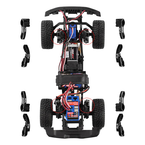 1/18 TRX4M ディフェンダーブロンコ用 CNCアルミフレックスブレードサスペンショントラベルエクステンション
