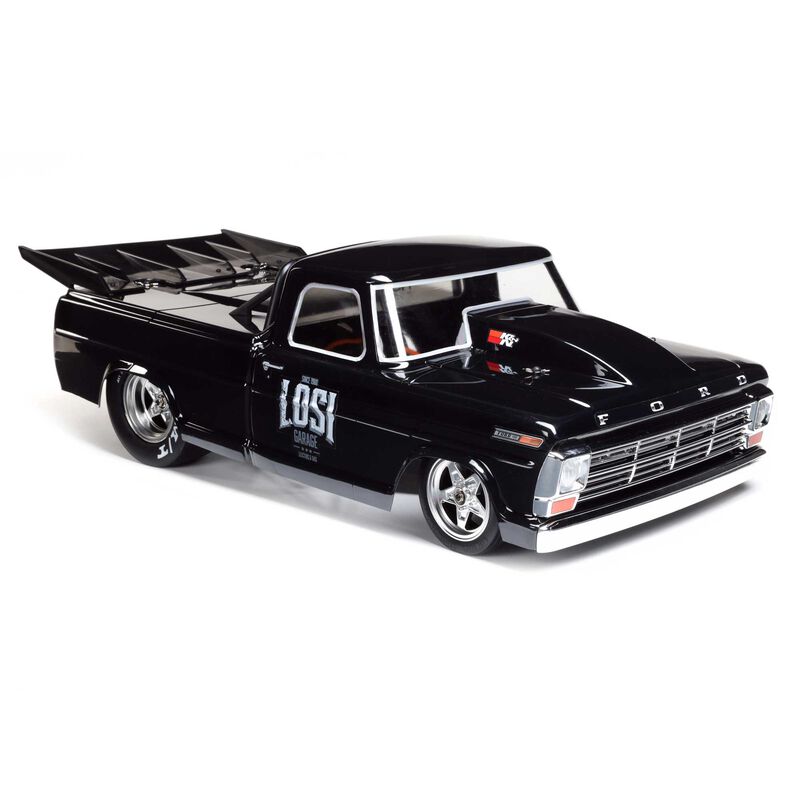 LOSI 1/10 '68 フォード F100 22S 2WD ノープレップ ドラッグトラック ブラシレス RTR、Losi Garage ブラック　LOS03045T2