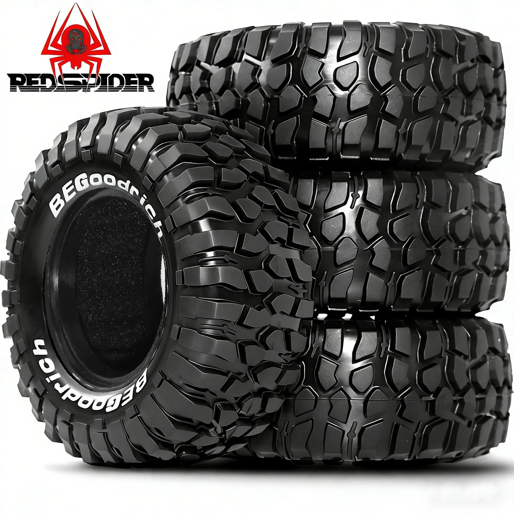 1/10　クローラー用　1.9タイヤ　4本　 OD 95mm / 3.46 インチ 1/12 RC クローラーカー MJX H12P H12Y+ 用