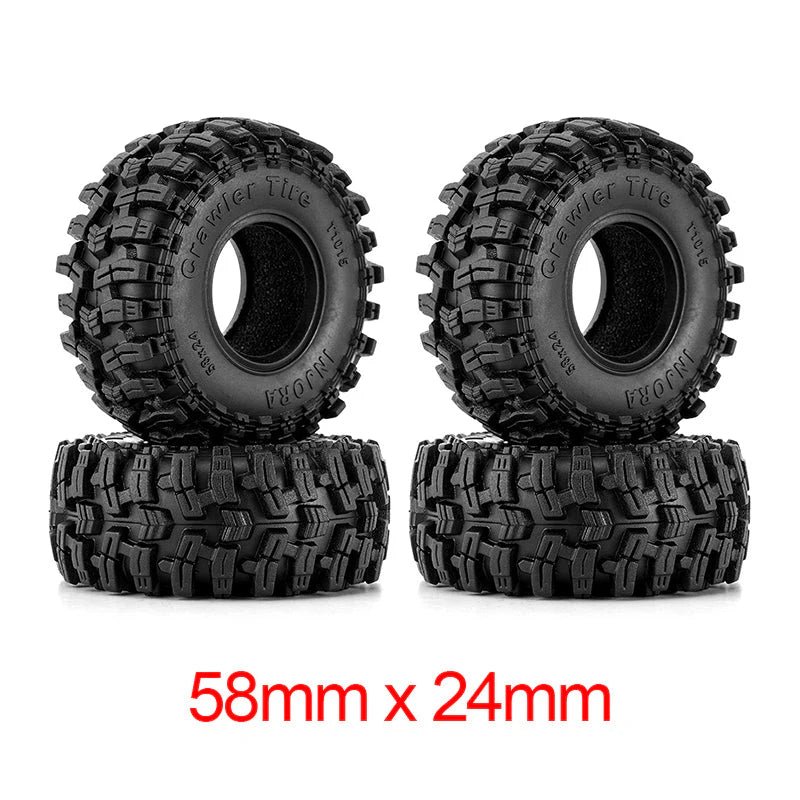 1/18~1/24ミニクローラー用　1.0 インチ スワンプ ストンパー タイヤ (58mm) TRX4M アセント18 SCX24 FCX24 YQT-1015