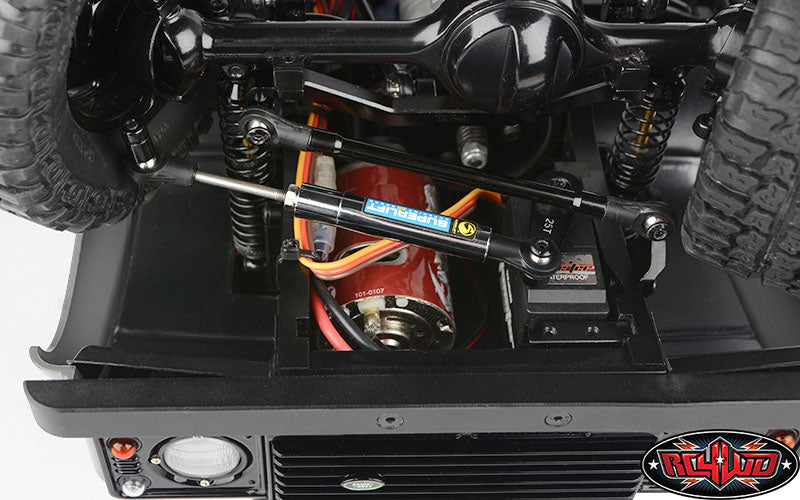 RC4WD スーパーリフト調整式ステアリングスタビライザー（90mm～120mm）（クローム）　Z-S0328 - RCTRAIL