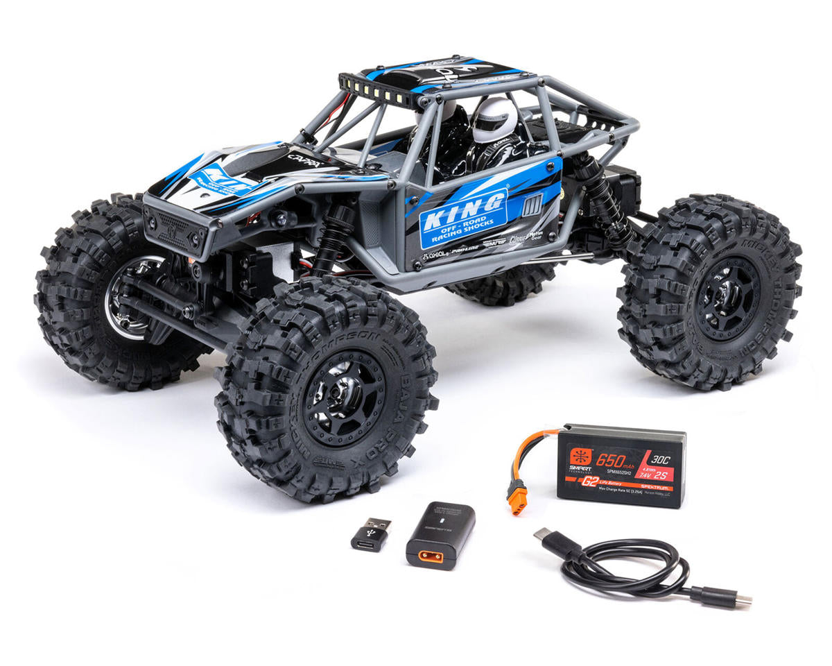 アキシャル UTB18 Capra 4WS 1/18 RTR 4WD アンリミテッドトレイルバギー（ブルー）2.4GHzラジオ、バッテリー、充電器付き　AXI-1750T1