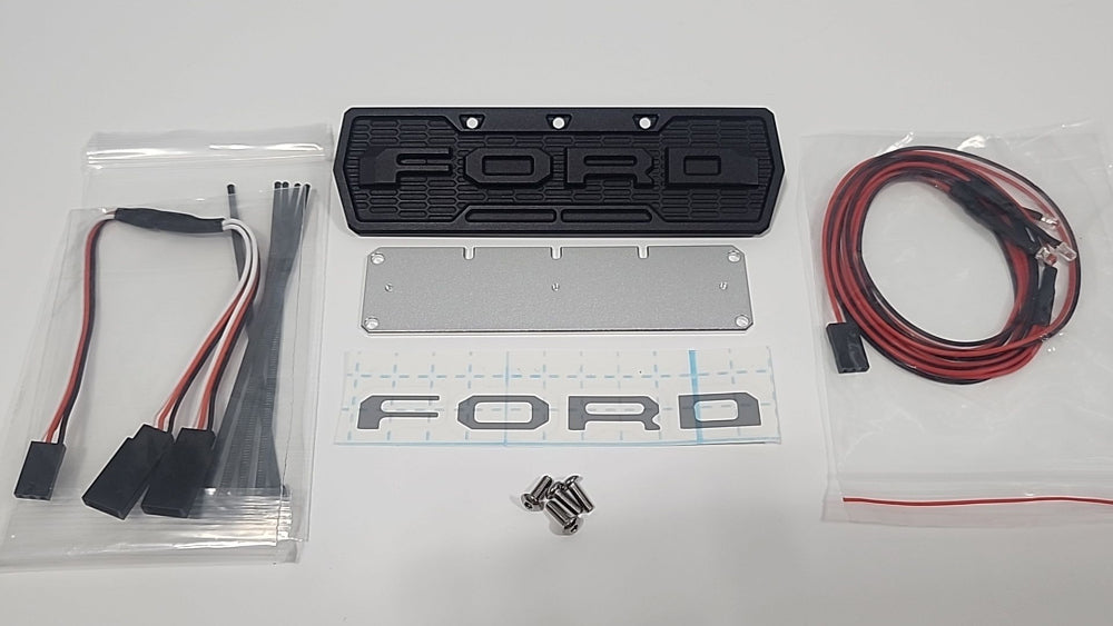 H-TECH Traxxas TRX-4 Ford F150 Ranger 92046-4用 NCアルミグリル（LED付き）