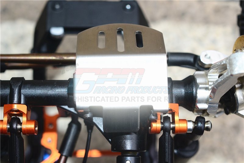 GPM Racing  TRAXXAS TRX4 トレイルクローラー用 ステンレススチール F/R ギアボックス ボトムプロテクターマウント TRX4333X