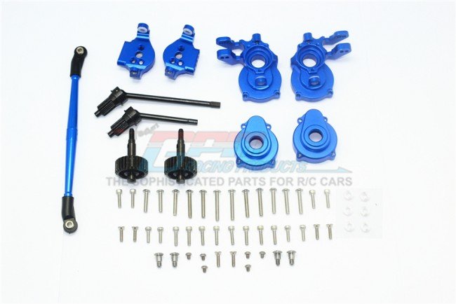 GPM Racing  TRAXXAS TRX4 トレイルクローラー用 アルミフロントCハブ+ナックルアーム+スピンドルギア+CVD+ステアリングリンクTRX4H100F各色