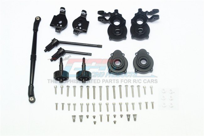 GPM Racing  TRAXXAS TRX4 トレイルクローラー用 アルミフロントCハブ+ナックルアーム+スピンドルギア+CVD+ステアリングリンクTRX4H100F各色