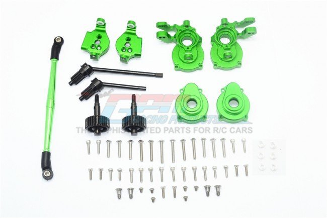 GPM Racing  TRAXXAS TRX4 トレイルクローラー用 アルミフロントCハブ+ナックルアーム+スピンドルギア+CVD+ステアリングリンクTRX4H100F各色