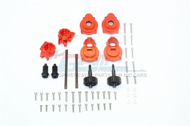 GPM Racing  TRAXXAS TRX4 トレイルクローラー用 アルミ製 リアギアボックスマウント+ナックルアーム+スピンドルギア+リアアクスルシャフトTRX4H100R各色