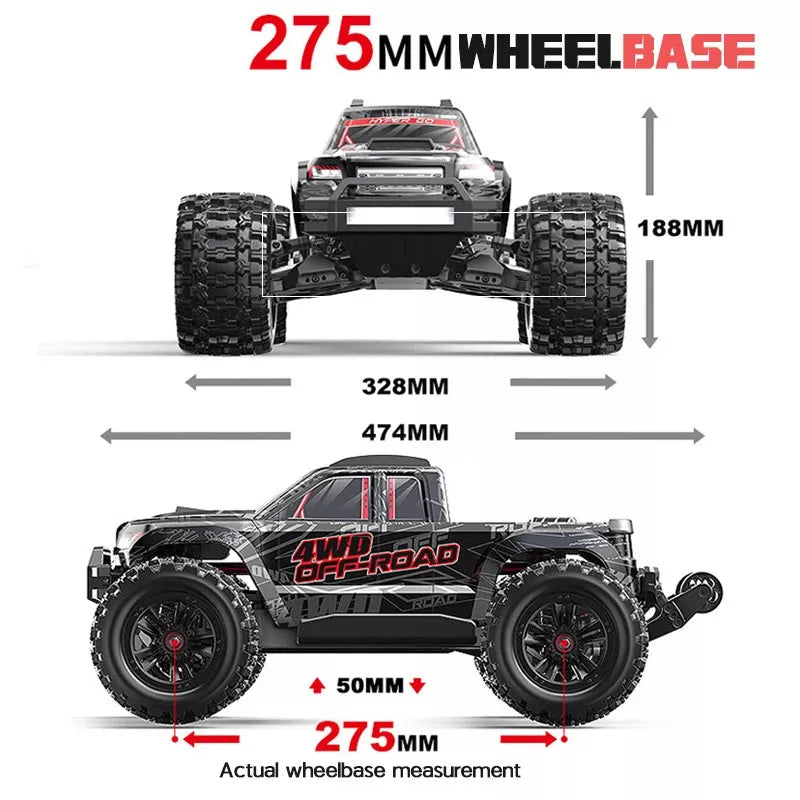 【アウトレット】MJX　1/10 Hyper Go 10208 V2 RCモンスタートラック4WD ブラック　