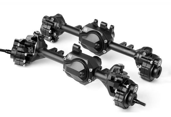 GRC　Traxxas TRX-4用 G2 CNCアルミ製フロント＆リアアクスルハウジング＆ポータルドライブハウジングセット（ブラック、シルバー）
