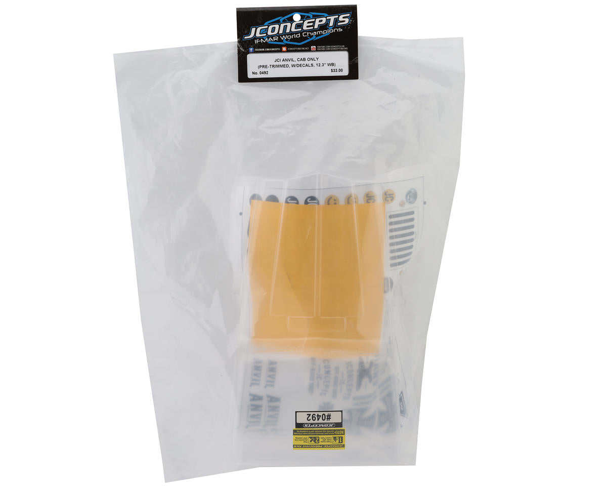 JCONCEPTS アンビル 1/10 ロッククローラー プリトリムボディ (クリア) (12.3インチ) (キャブのみ) 0492