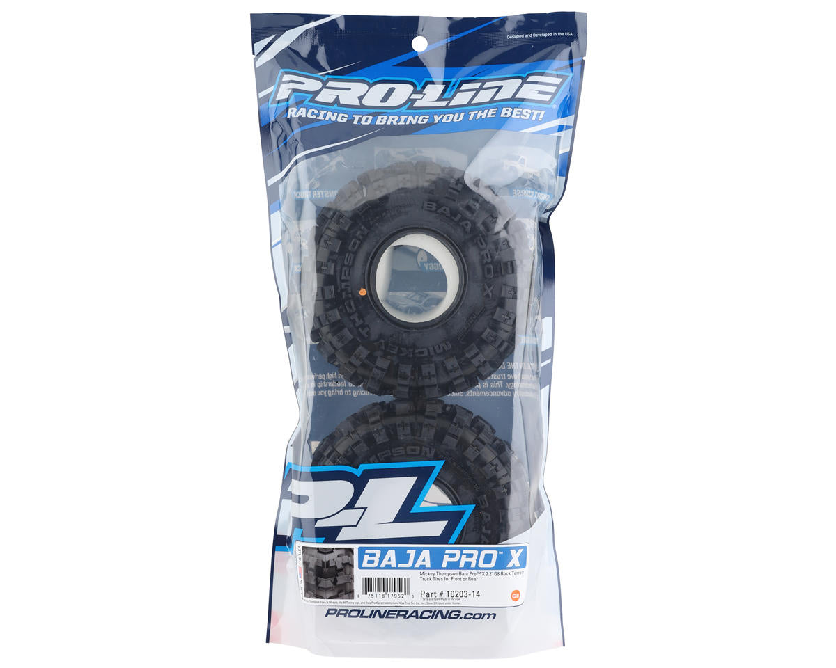 プロライン 1/10  ミッキートンプソン バハ プロ X 2.2インチ ロッククローラータイヤ (2本)  G8 PROLINE  PRO10203-14