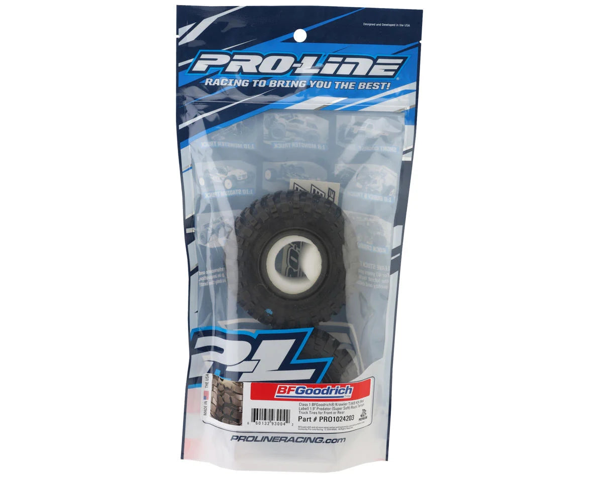 プロライン クラス1 BFGoodrich Krawler T/A KX 1.9インチ ロックテレーンタイヤ（2本）（プレデター）メモリーフォームインサート付き  G8,プレデター