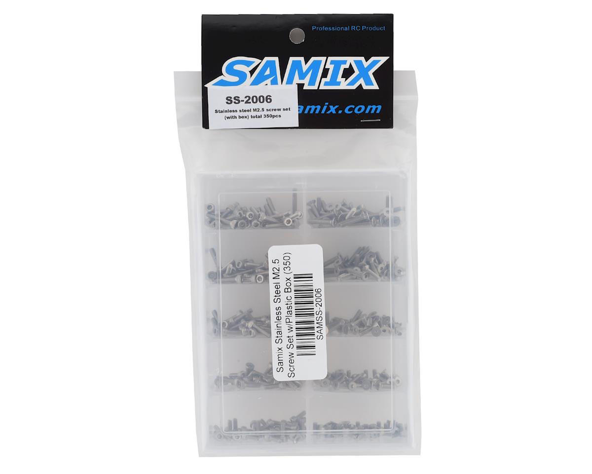 Samix ステンレススチール M2.5 ネジセット（プラスチックボックス付き）（シルバー）（各サイズ35個入り350個）　SS-2006