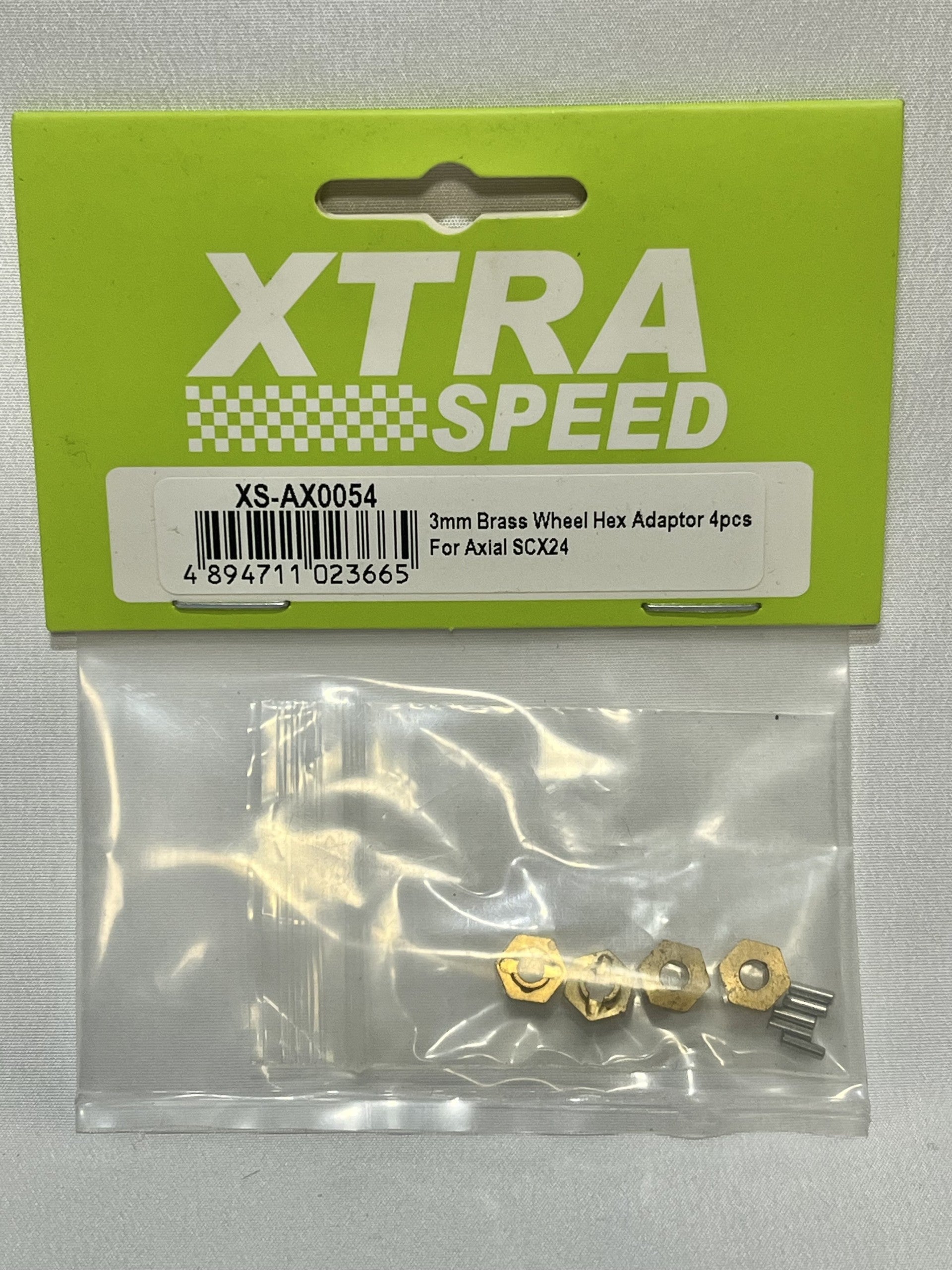 Xtra Speed アキシャル SCX24用 真鍮製六角ハブ 3mm 4個 XS-AX0054