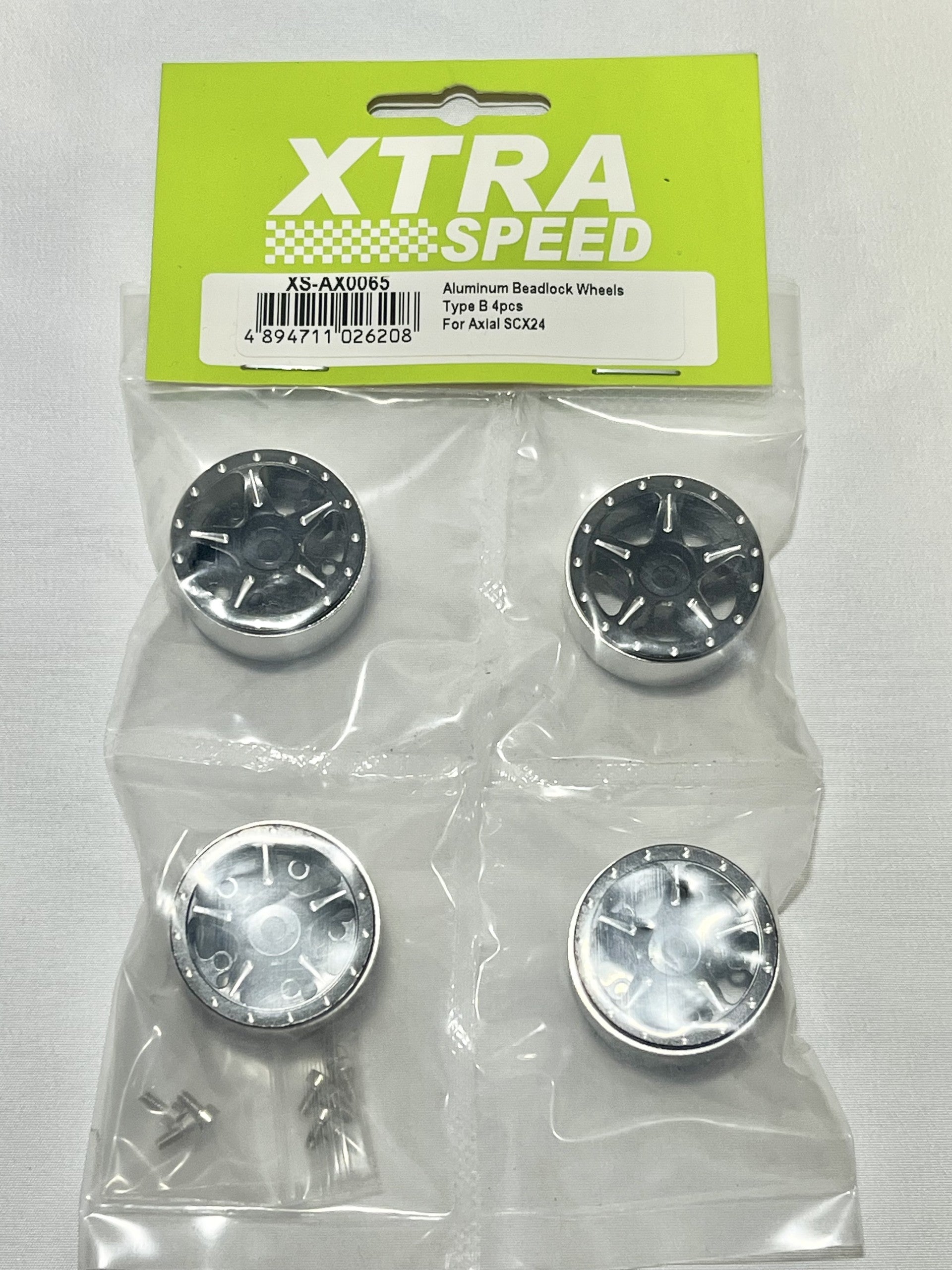 Xtra Speed アキシャル SCX24用 アルミニウム ビードロック ホイール タイプB XS-AX0065