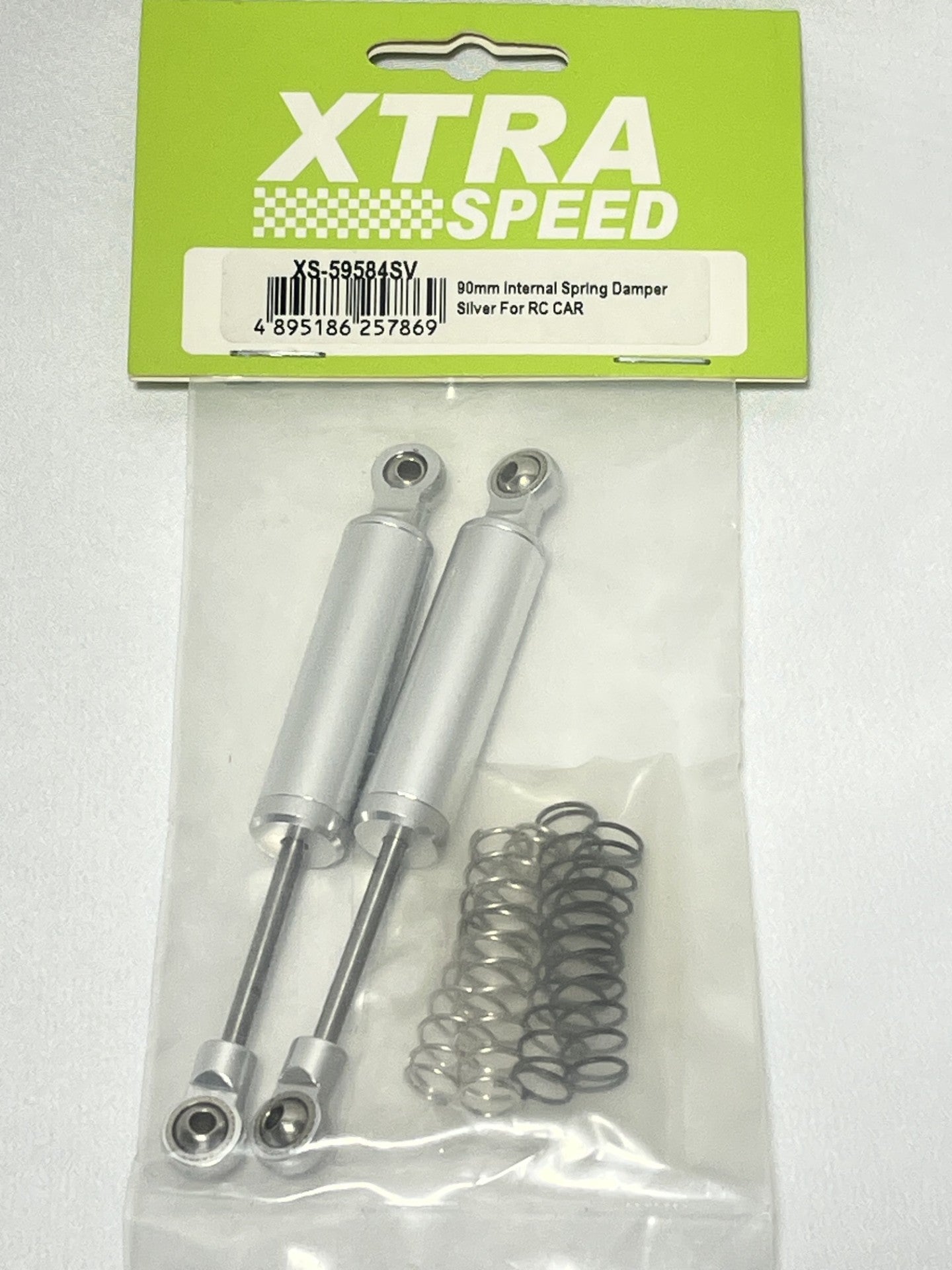 Xtra Speed 90mm 内部スプリングダンパー シルバー RCカー用　XS-59584SV