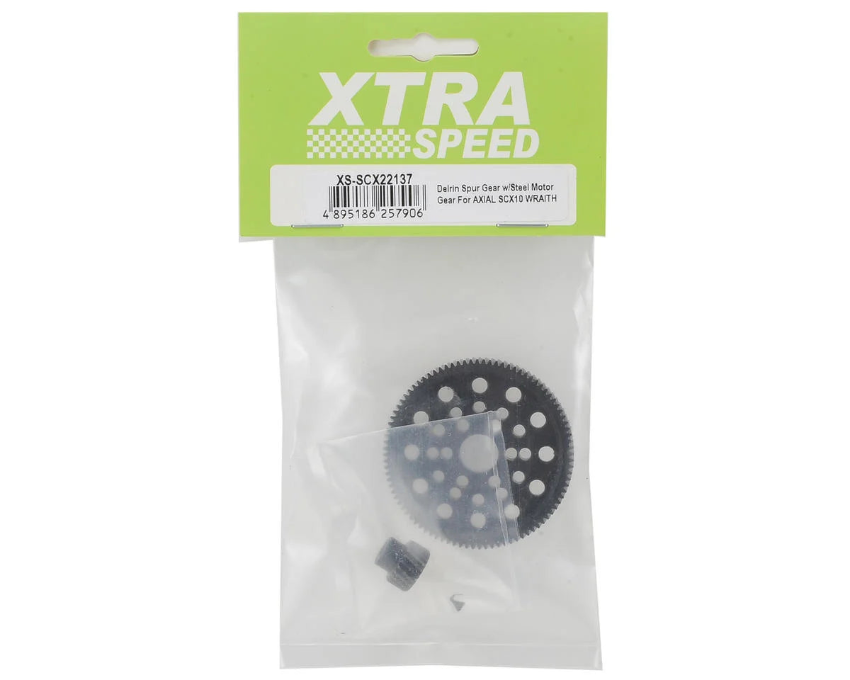 Xtra Speed SCX10/Wraith デルリン ヘリカル スパー＆ピニオン ギア セット (92/20T) XS-SCX22137