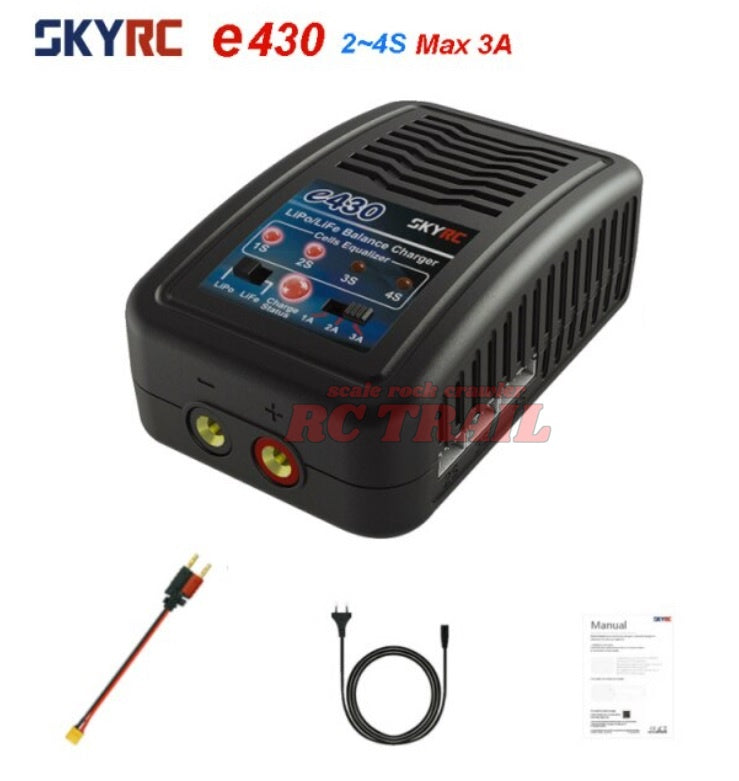 SKY RC e430 オートカット機能付き バランス 急速充電器 (2〜4セル用)  ACアダプター内蔵 - RCTRAIL