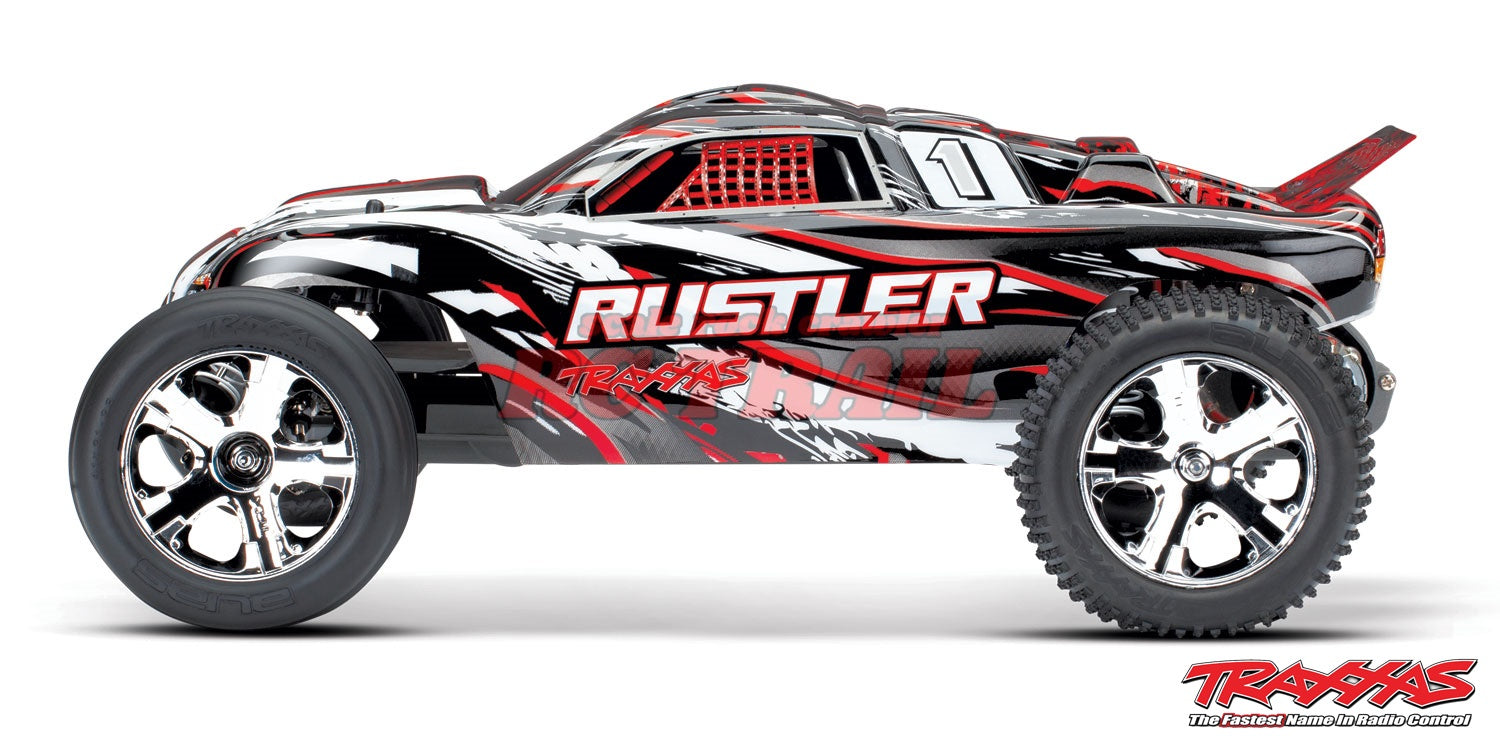 トラクサス Rustler 1/10 RTR 2WD　スタジアムトラック（レッド）、XL-5 ESC＆TQ2.4GHzラジオ付き　Traxxas　 37054-4