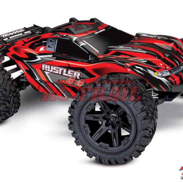 トラクサス Rustler 4X4 1/10 4WD RTRスタジアムトラック（レッド）、TQ 2.4GHzプロポ、iDバッテリー、充電器付き  Traxxas 67064-1