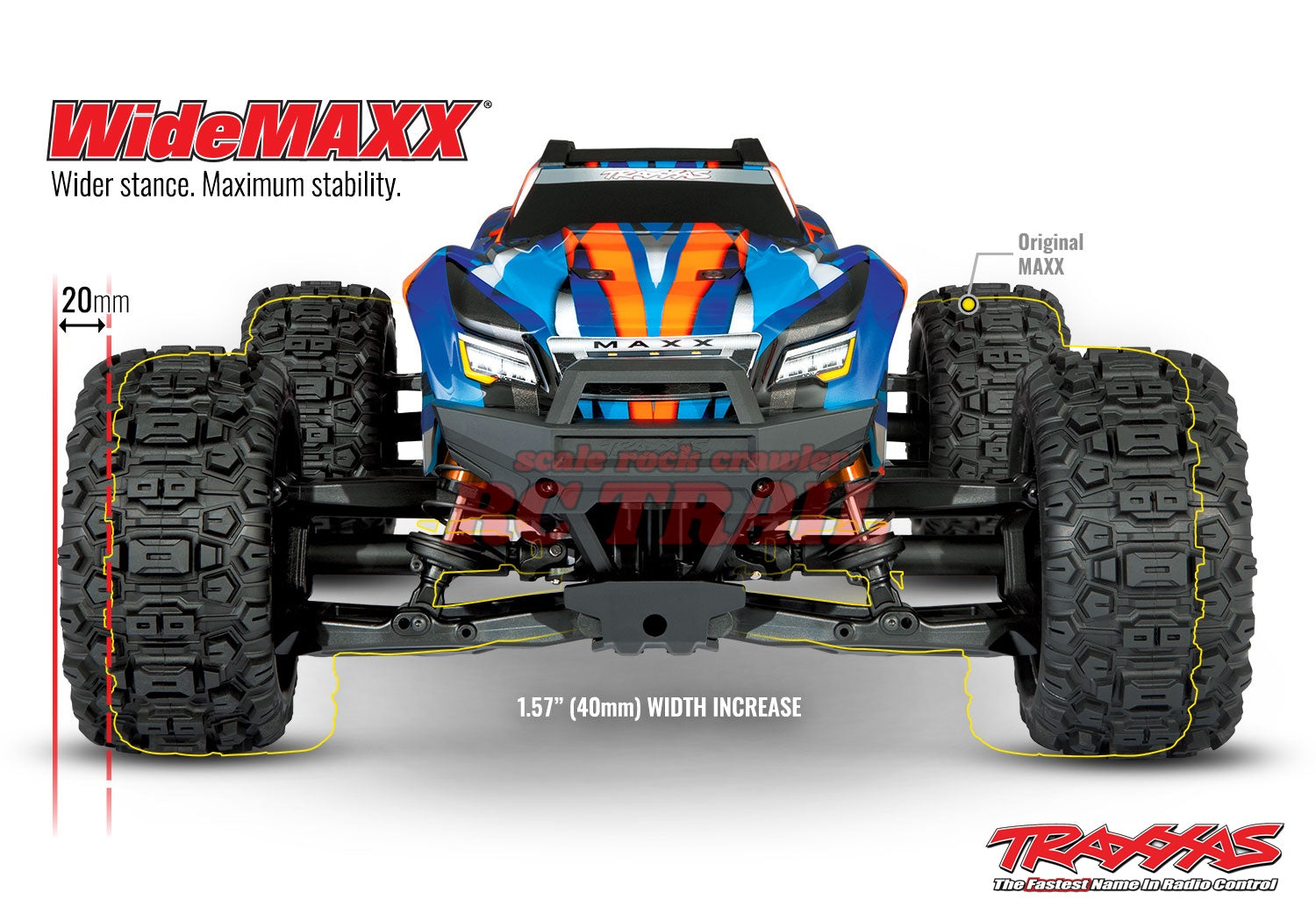 トラクサス Maxx WideMaxx　オレンジX　RTR　1 / 10ブラシレス4WDモンスタートラック　TQi2.4GHzプロポ　TSM付き　Traxxas　89086-4 - RCTRAIL