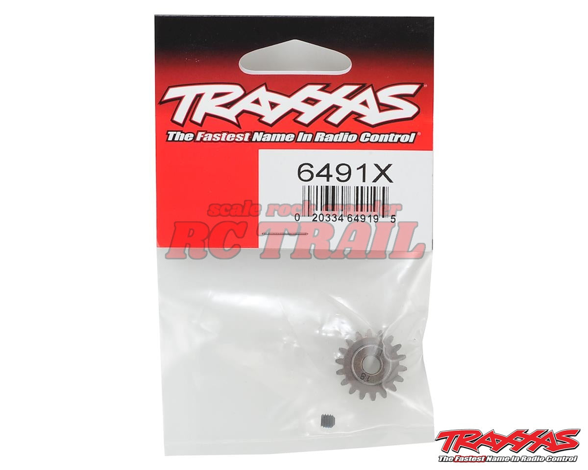 トラクサス　ピニオンギア　X-Maxx、E-RevoVXL、Maxx用　Hardened Steel Mod 1.0 Pinion Gear w / 5mm Bore（18T）Traxxas 6491ｘ - RCTRAIL